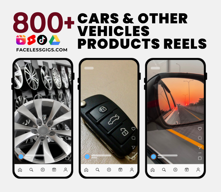 800+ Cars and Other Vehicles Products Reels Download